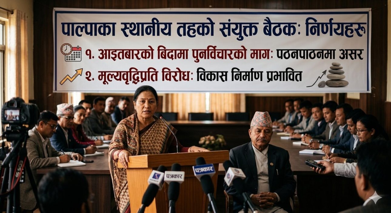 पाल्पाका स्थानीय तहद्धारा विद्यालयमा आइतबार बिदा र मूल्यवृद्धिको असरबारे पुर्नविचार गर्न ध्यानाकर्षण