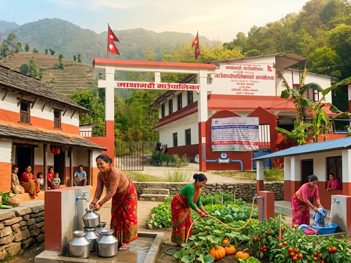 माथागढीका साढे १३ हजार नागरिकको आँगनमै खानेपानी
